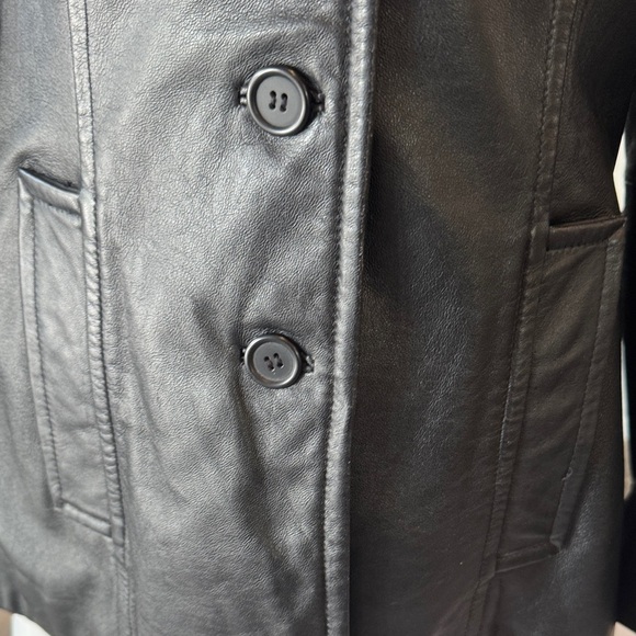 Wilsons Pelle Studio Classic Black Leather Jacket Size Medium - Picture 3 of 14